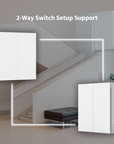 Smart Wall Switch H1 — No Neutral, Double Rocker, Gray