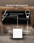 Smart Wall Switch H1 — No Neutral, Double Rocker, Gray