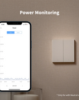 Smart Wall Switch H1 — No Neutral, Double Rocker, Gray