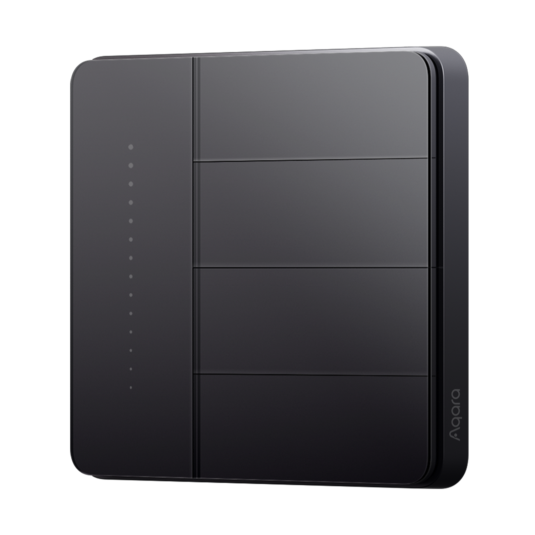 Smart Wall Switch Z1 Pro — Four Rockers / Black