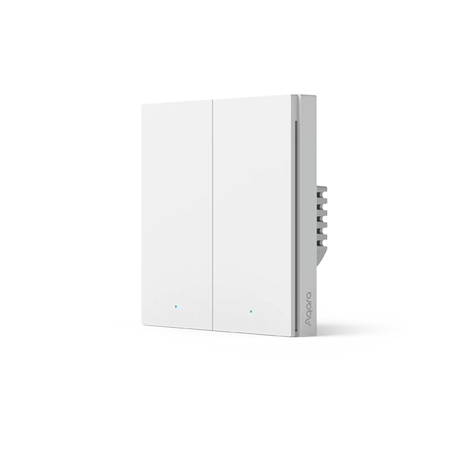Smart Wall Switch H1 — No Neutral, Double Rocker, White